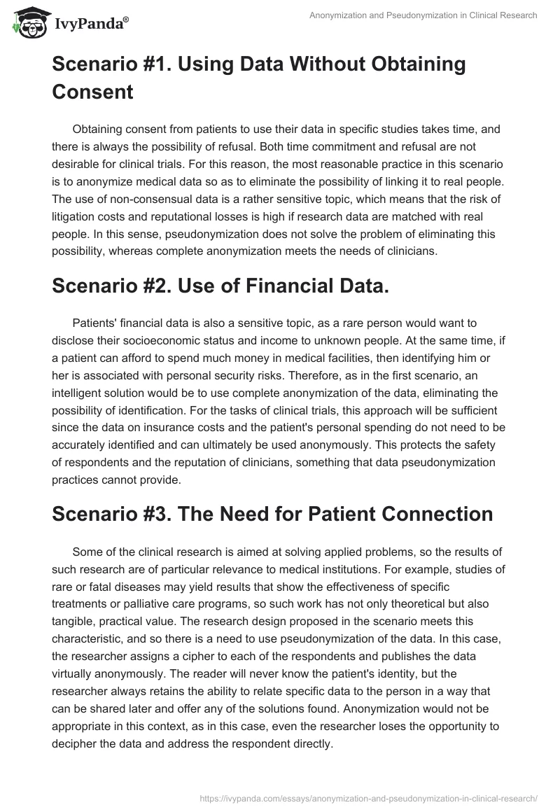 Anonymization and Pseudonymization in Clinical Research. Page 2