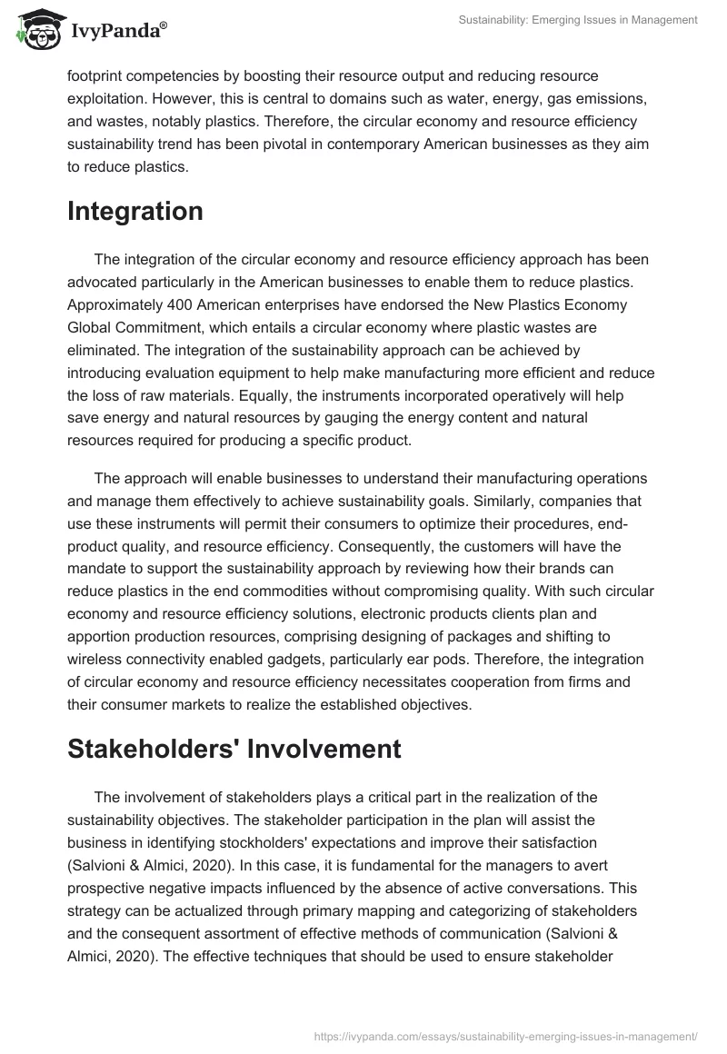 Sustainability: Emerging Issues in Management. Page 2
