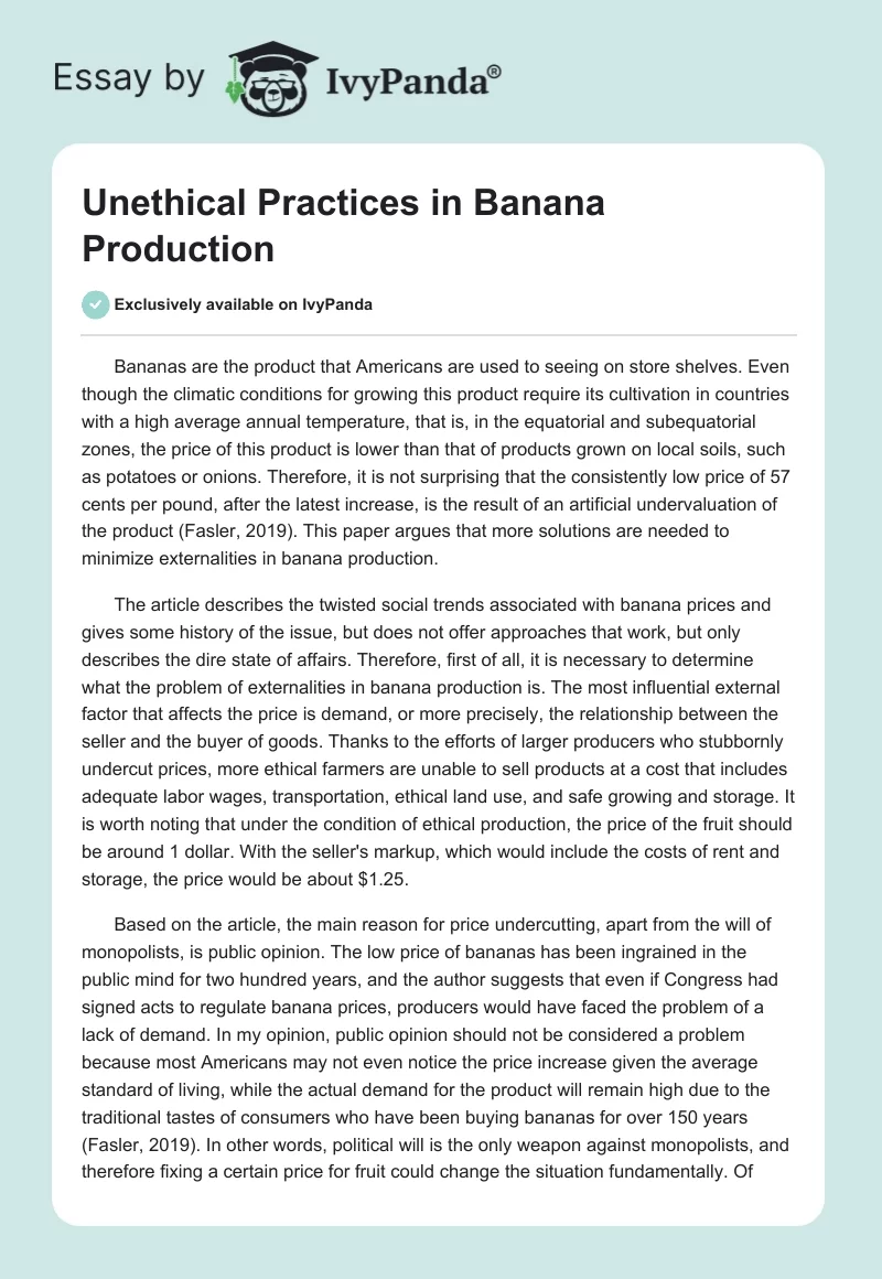 Unethical Practices in Banana Production. Page 1