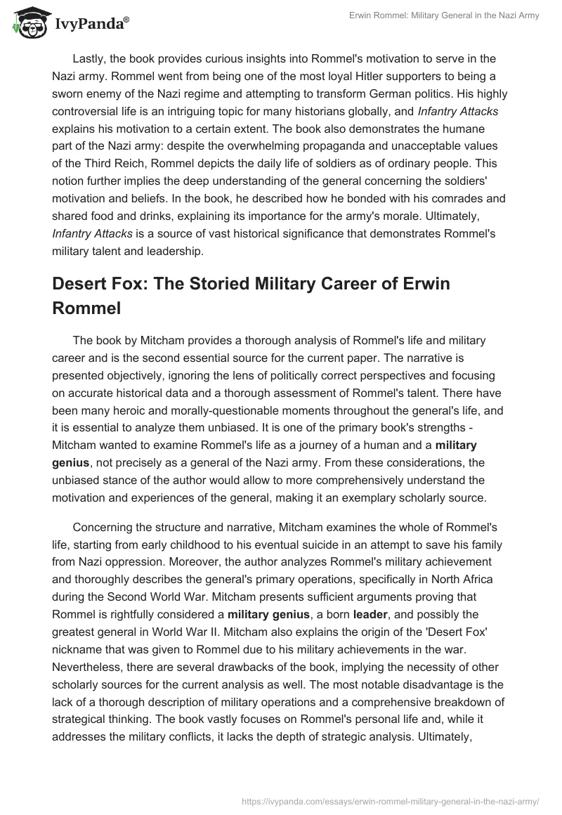 Erwin Rommel: Military General in the Nazi Army. Page 4