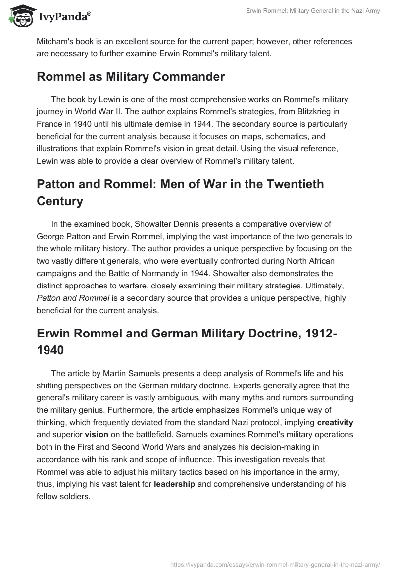 Erwin Rommel: Military General in the Nazi Army. Page 5