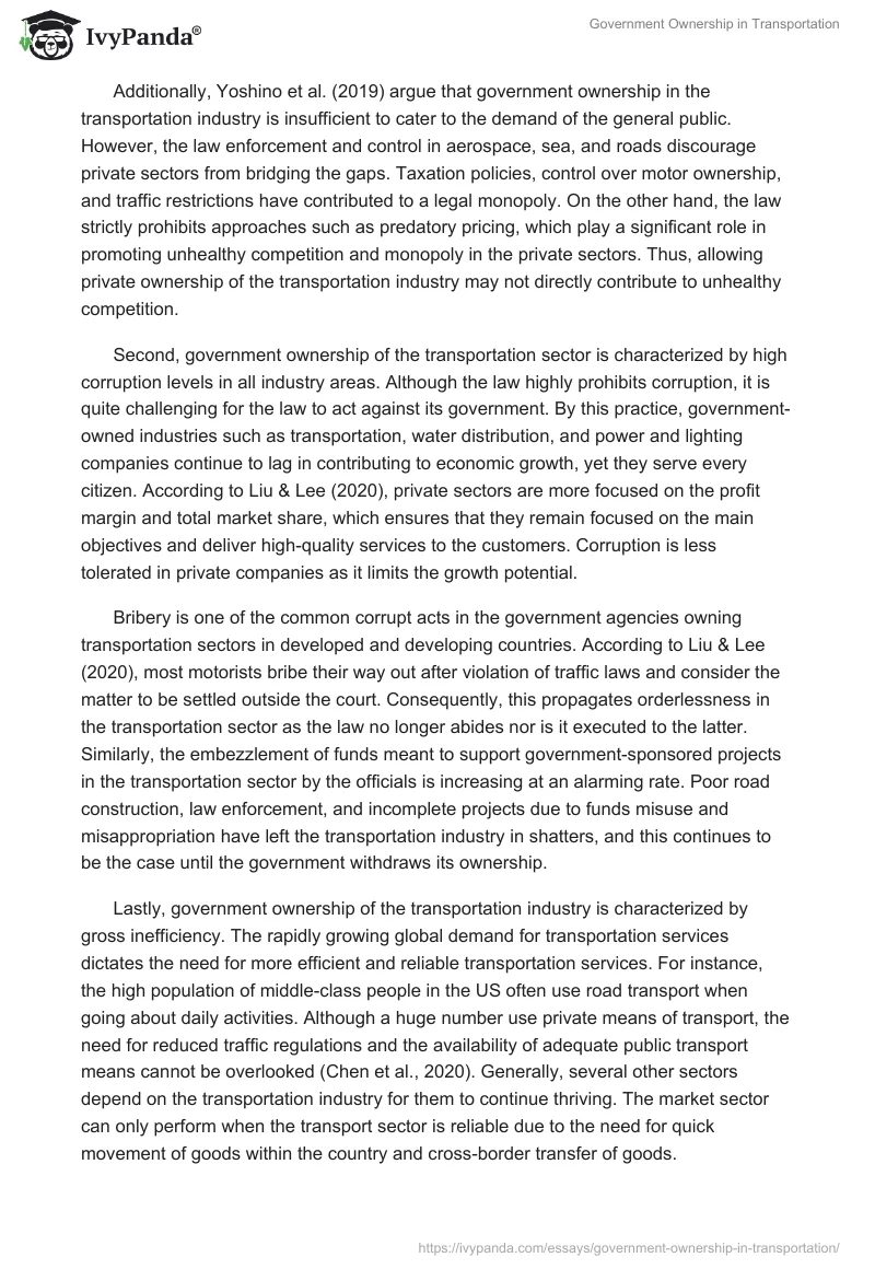 Government Ownership in Transportation. Page 2