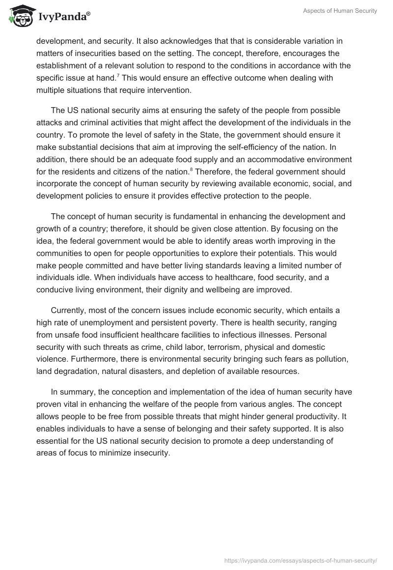 Aspects of Human Security. Page 3