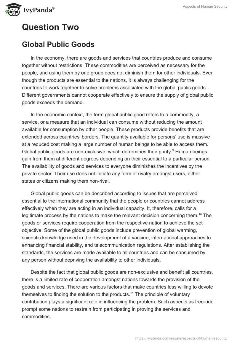 Aspects of Human Security. Page 4