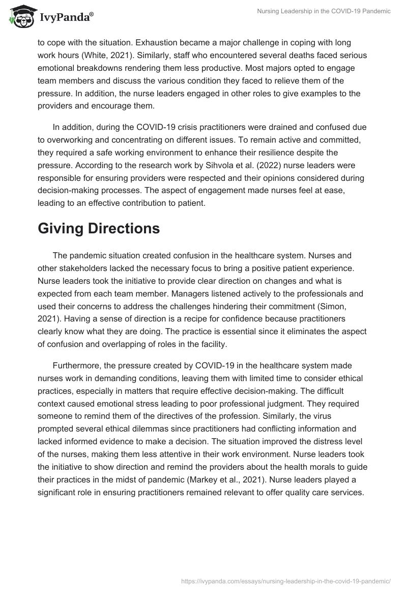 Nursing Leadership in the COVID-19 Pandemic. Page 3