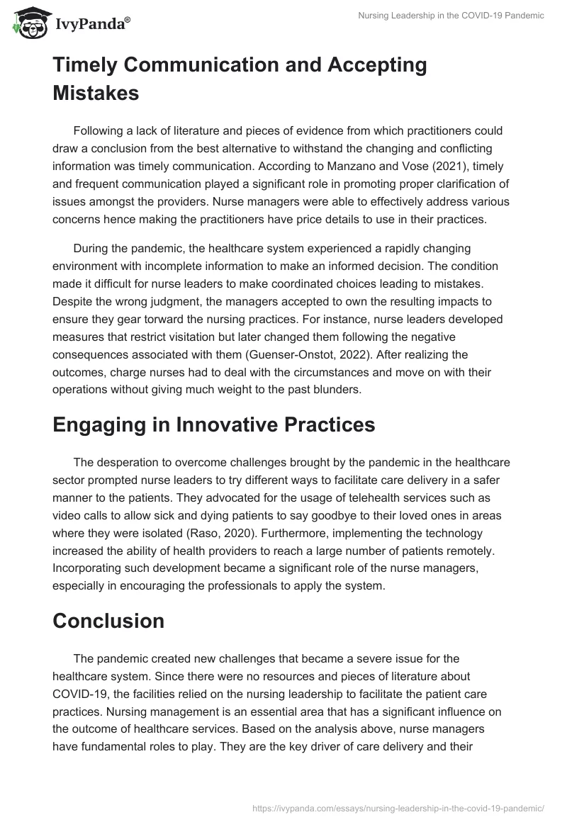 Nursing Leadership in the COVID-19 Pandemic. Page 4