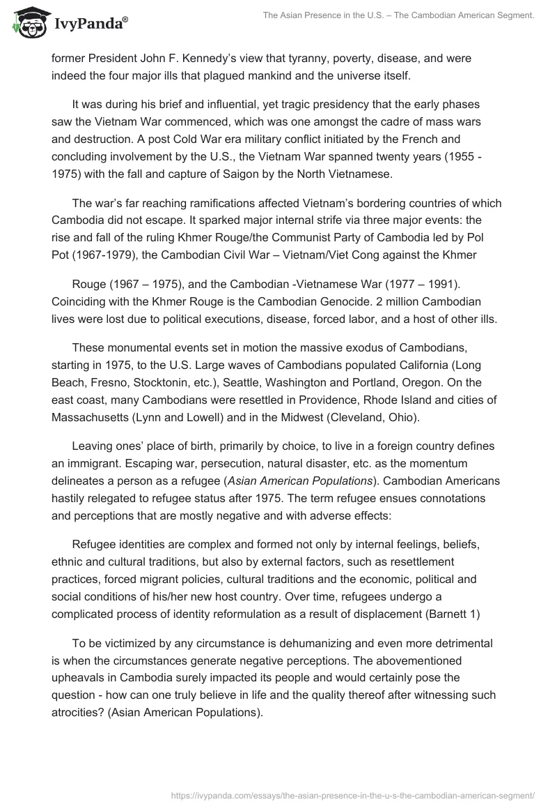 The Asian Presence in the U.S. – The Cambodian American Segment.. Page 2