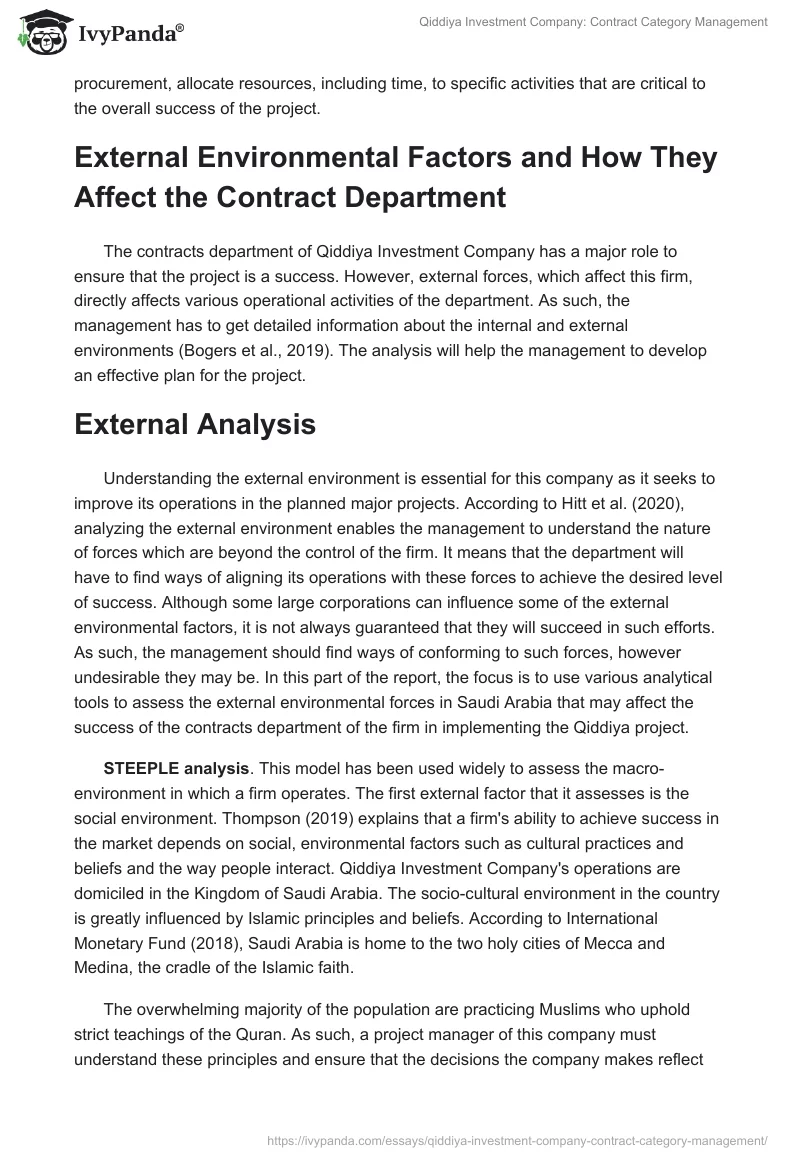 Qiddiya Investment Company: Contract Category Management. Page 3