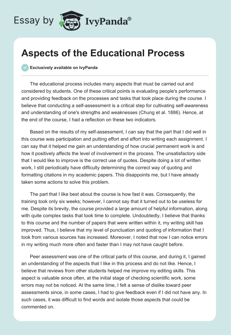 Aspects of the Educational Process. Page 1