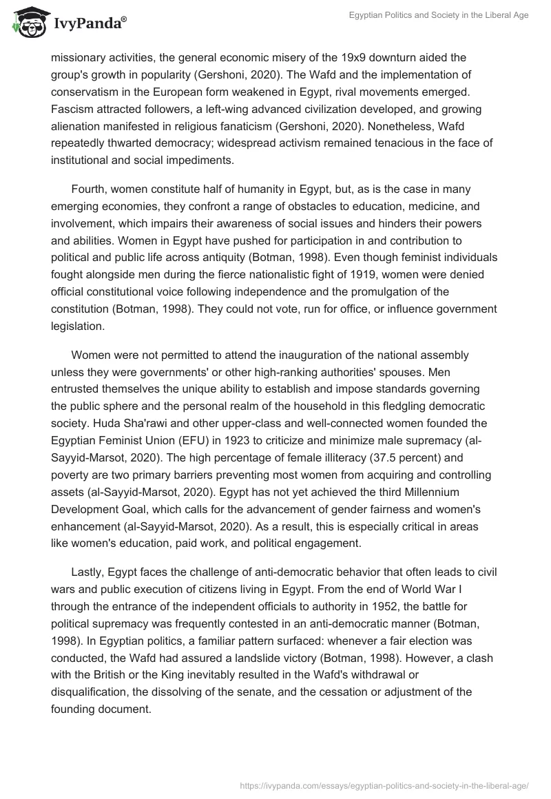 Egyptian Politics and Society in the Liberal Age. Page 4