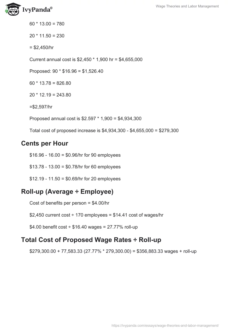 Wage Theories and Labor Management. Page 5