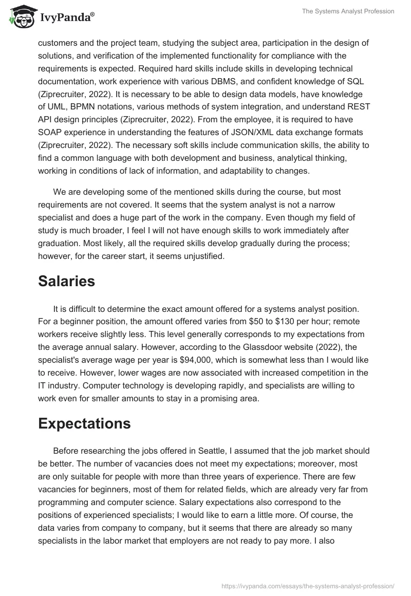 The Systems Analyst Profession. Page 2