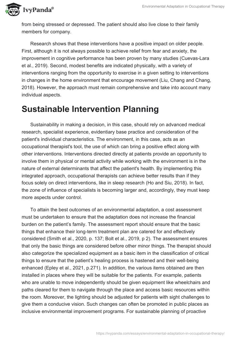 Environmental Adaptation in Occupational Therapy. Page 5