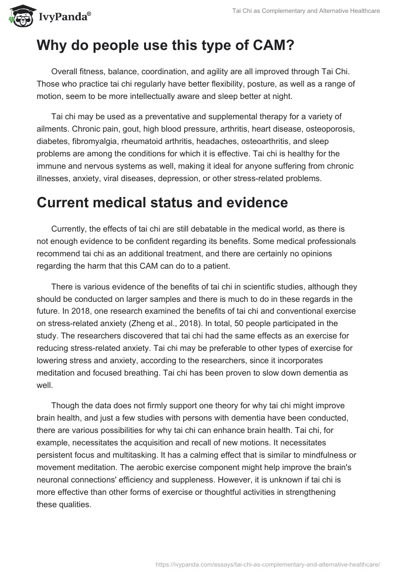 Tai Chi as Complementary and Alternative Healthcare. Page 3