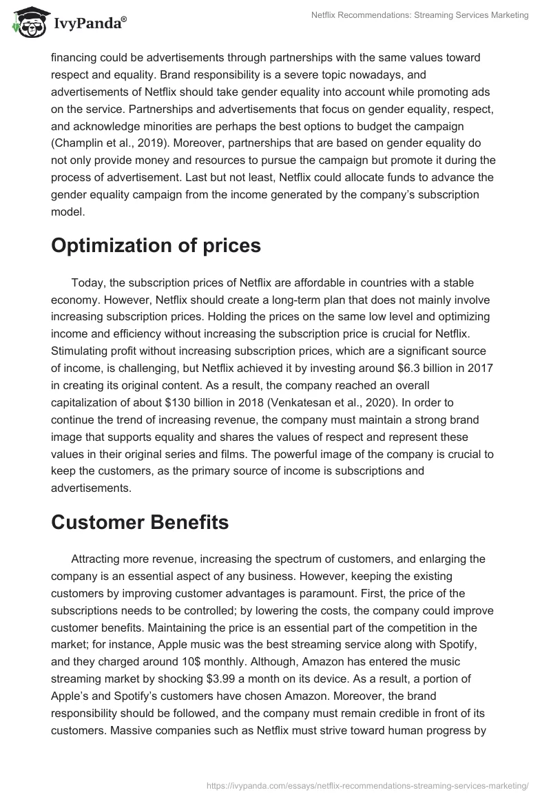 Netflix Recommendations: Streaming Services Marketing. Page 2