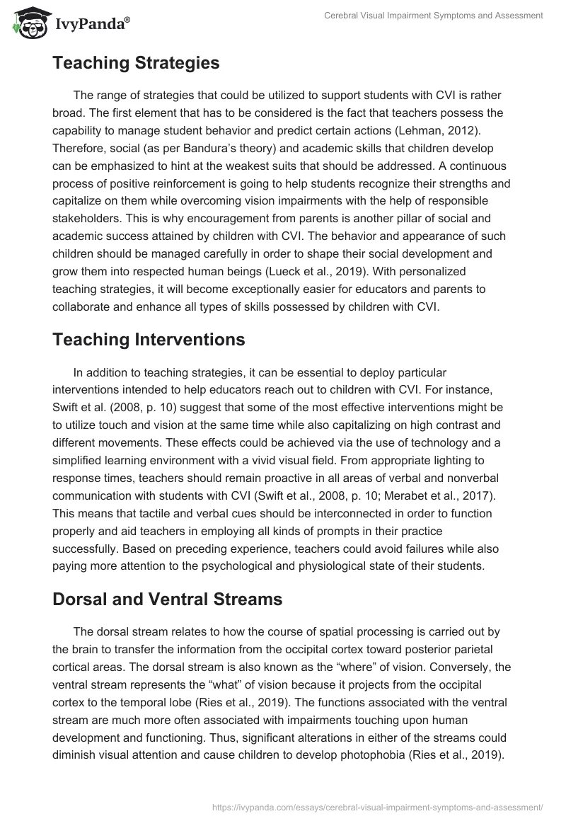 Cerebral Visual Impairment Symptoms and Assessment. Page 4