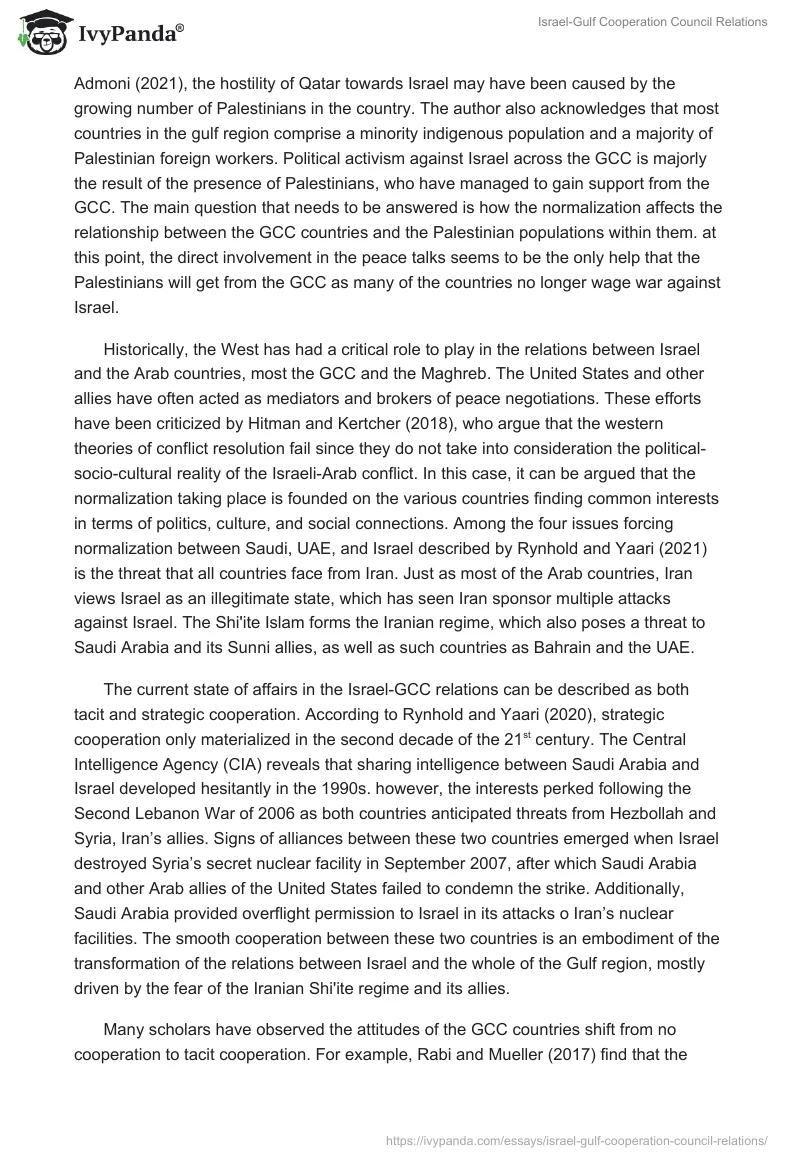 Israel-Gulf Cooperation Council Relations. Page 4
