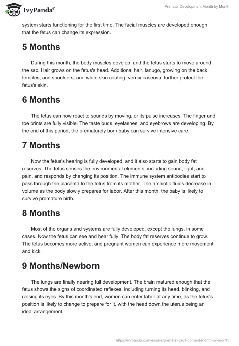 Prenatal Development Month by Month. Page 2