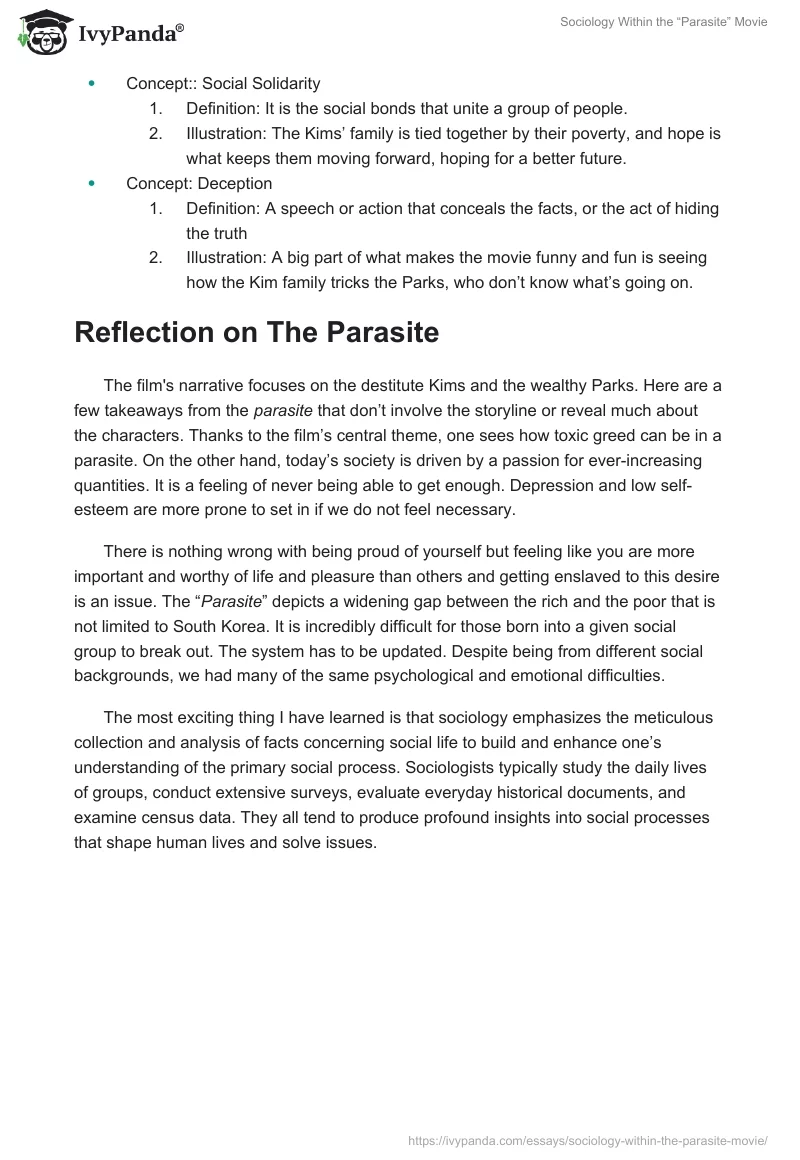 Sociology Within the “Parasite” Movie. Page 4