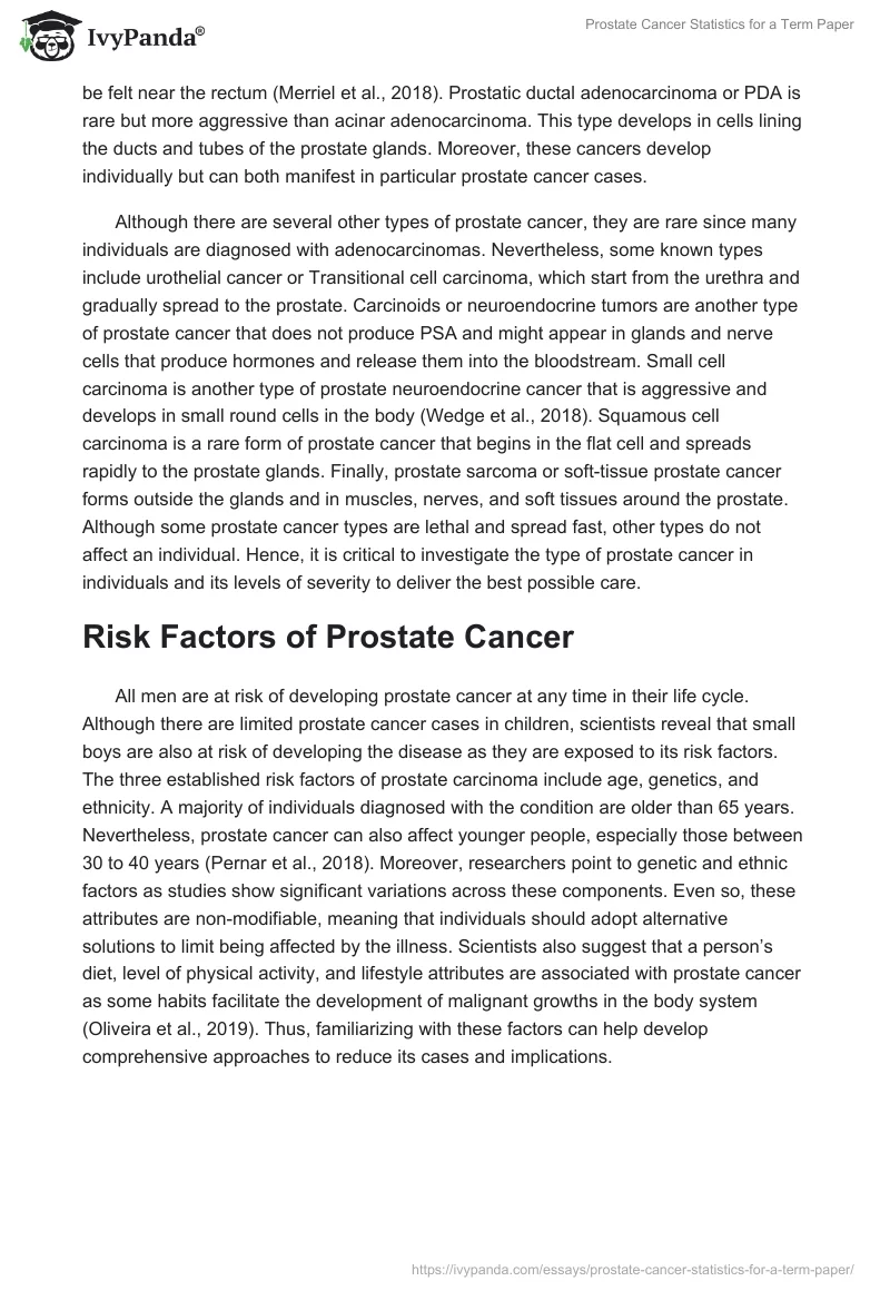 Prostate Cancer Statistics for a Term Paper. Page 4