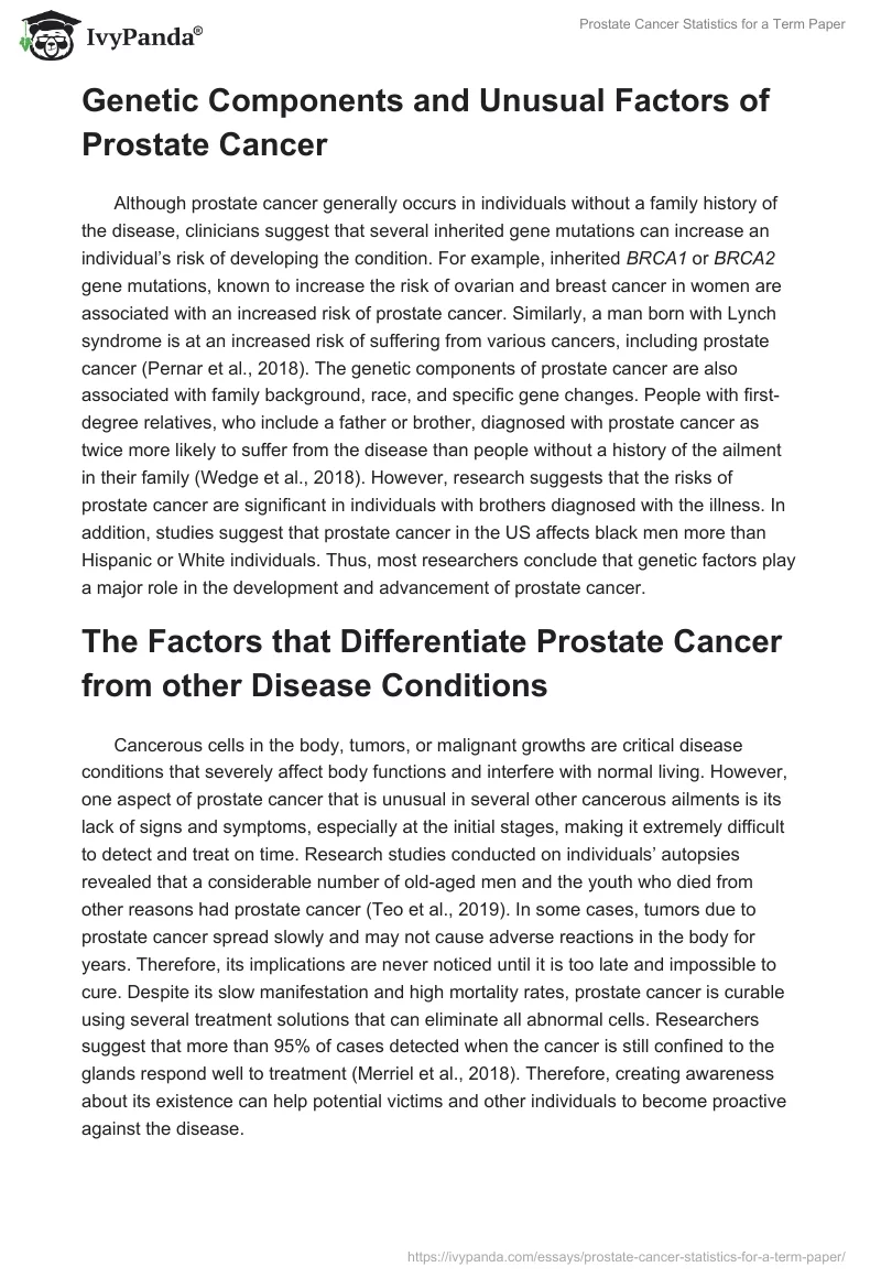 Prostate Cancer Statistics for a Term Paper. Page 5