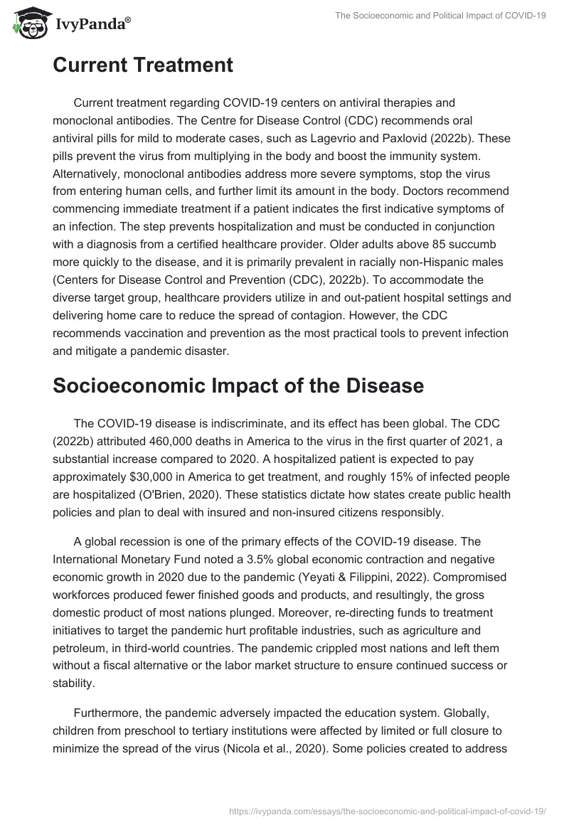 The Socioeconomic and Political Impact of COVID-19. Page 2
