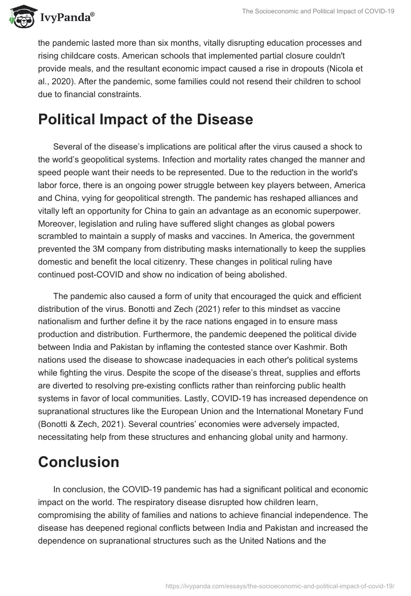 The Socioeconomic and Political Impact of COVID-19. Page 3