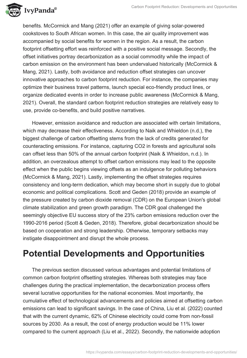 Carbon Footprint Reduction: Developments and Opportunities. Page 3