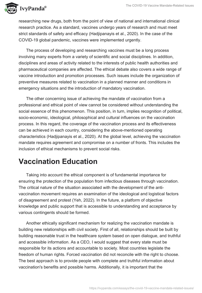 The COVID-19 Vaccine Mandate-Related Issues. Page 2
