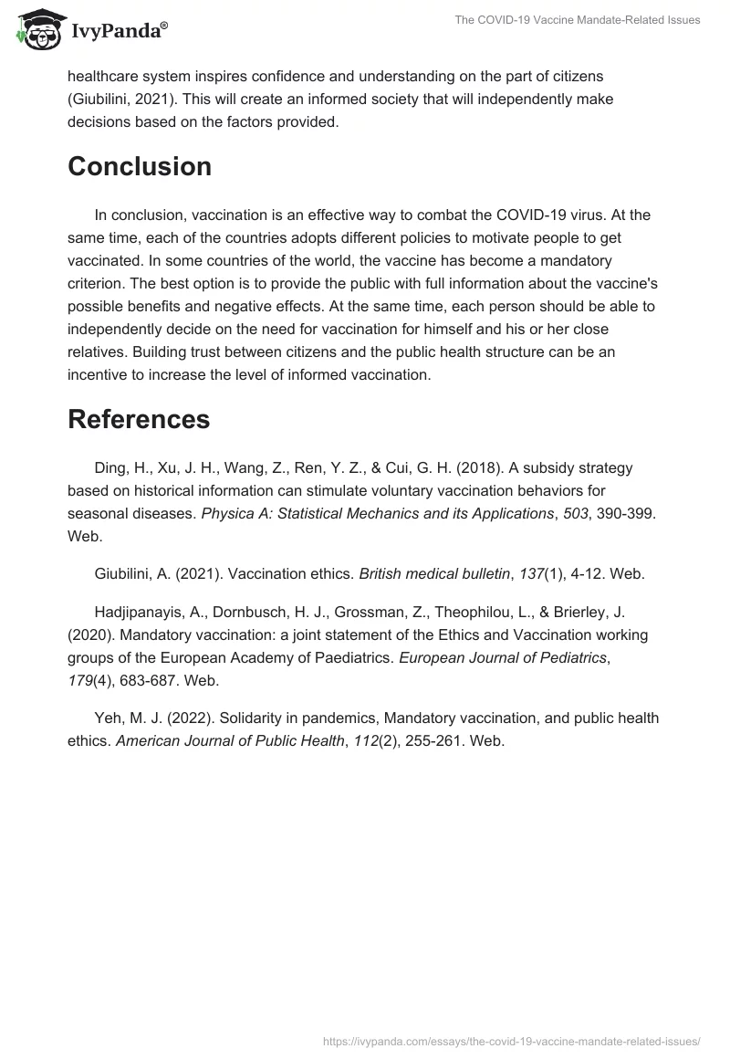The COVID-19 Vaccine Mandate-Related Issues. Page 3