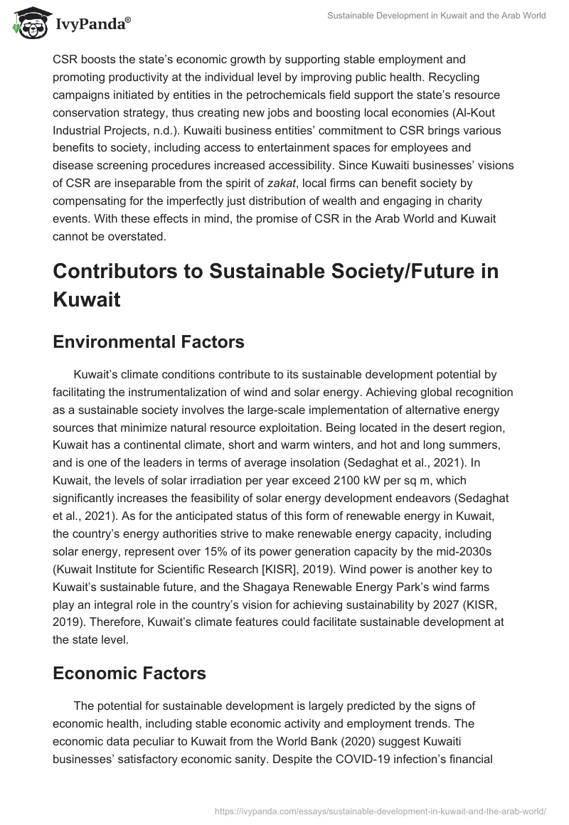 Sustainable Development in Kuwait and the Arab World. Page 3
