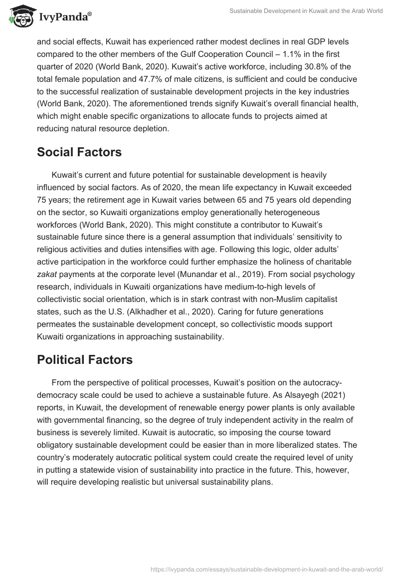 Sustainable Development in Kuwait and the Arab World. Page 4