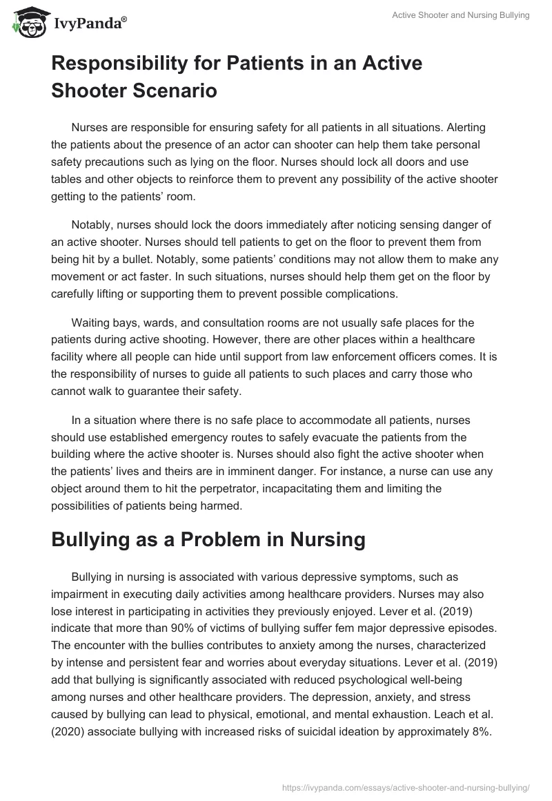 Active Shooter and Nursing Bullying. Page 2