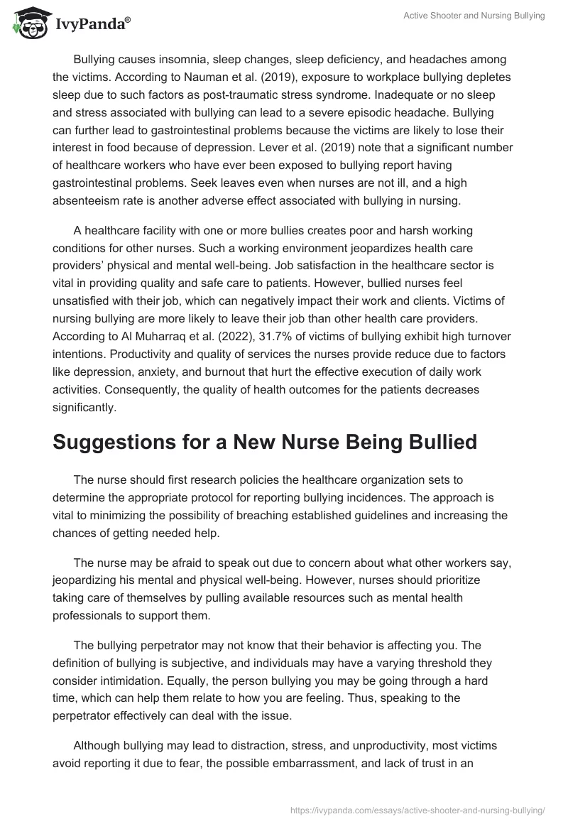 Active Shooter and Nursing Bullying. Page 3