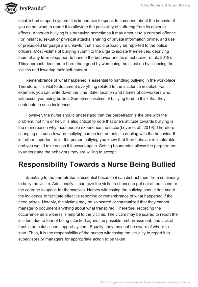 Active Shooter and Nursing Bullying. Page 4