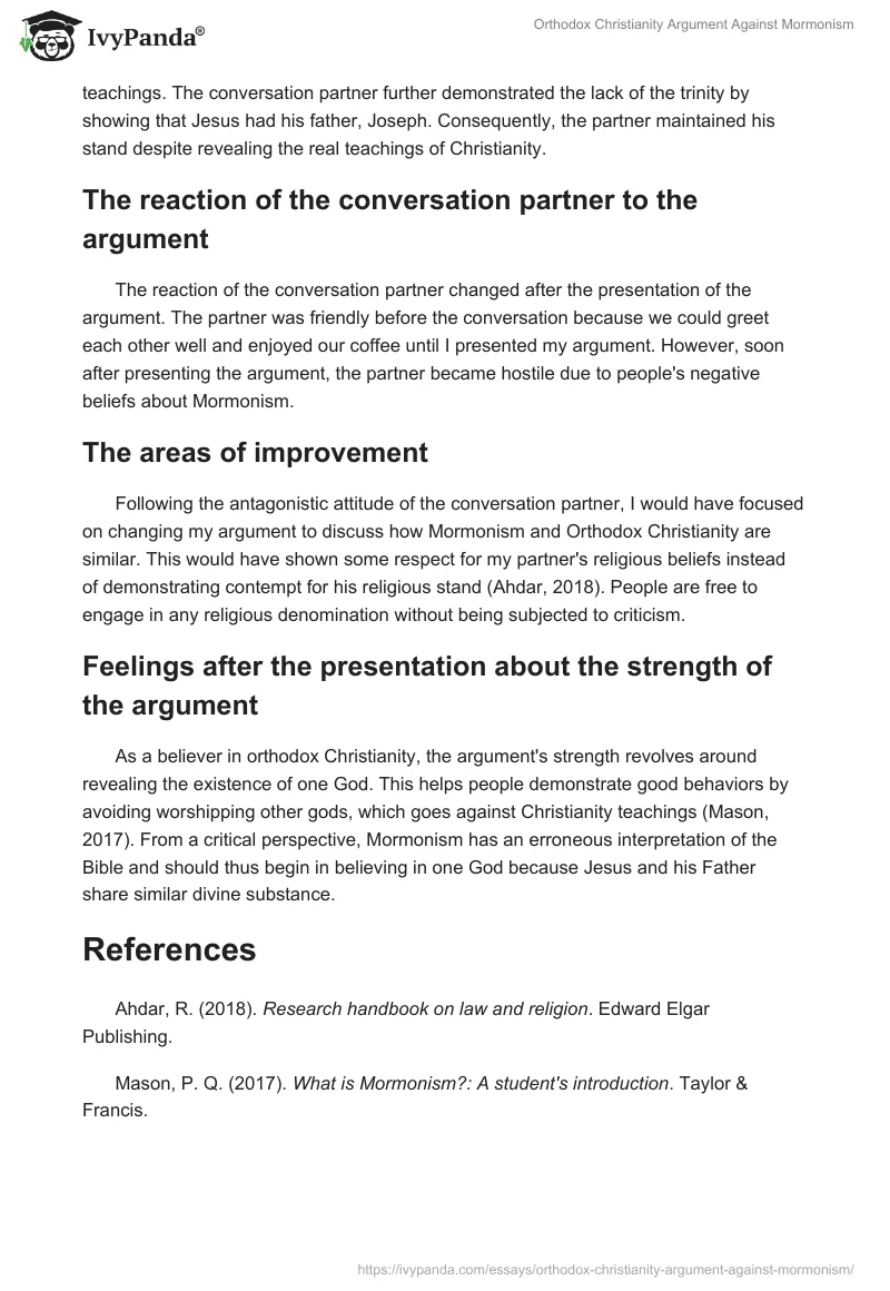 Orthodox Christianity Argument Against Mormonism. Page 3