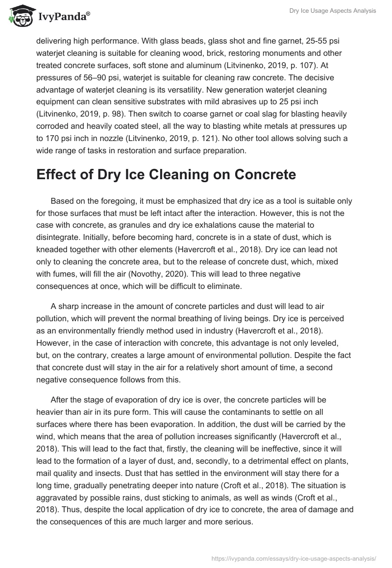 Dry Ice Usage Aspects Analysis. Page 5