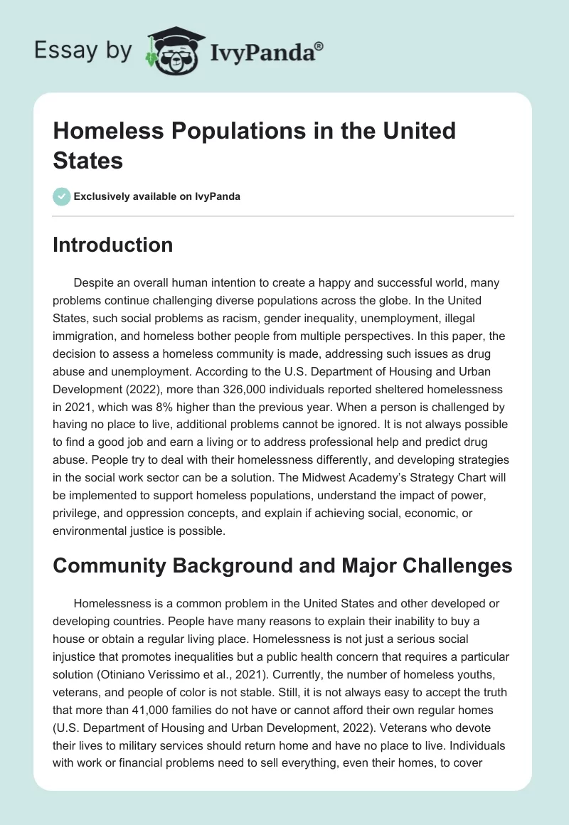 Homeless Populations in the United States. Page 1