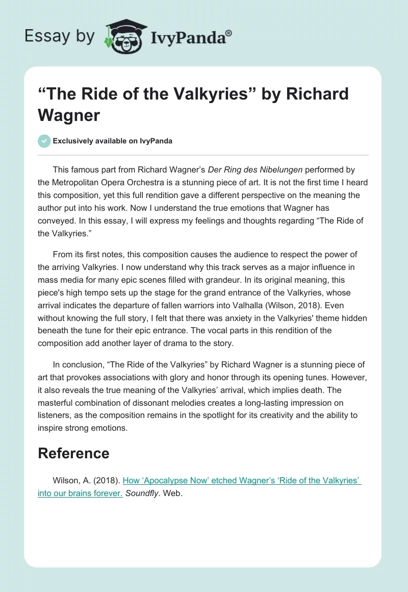 “The Ride of the Valkyries” by Richard Wagner. Page 1