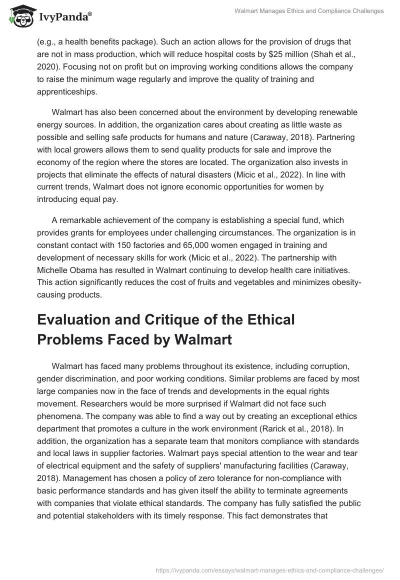 Walmart Manages Ethics and Compliance Challenges. Page 2