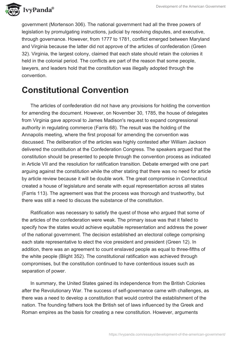 Development of the American Government. Page 3