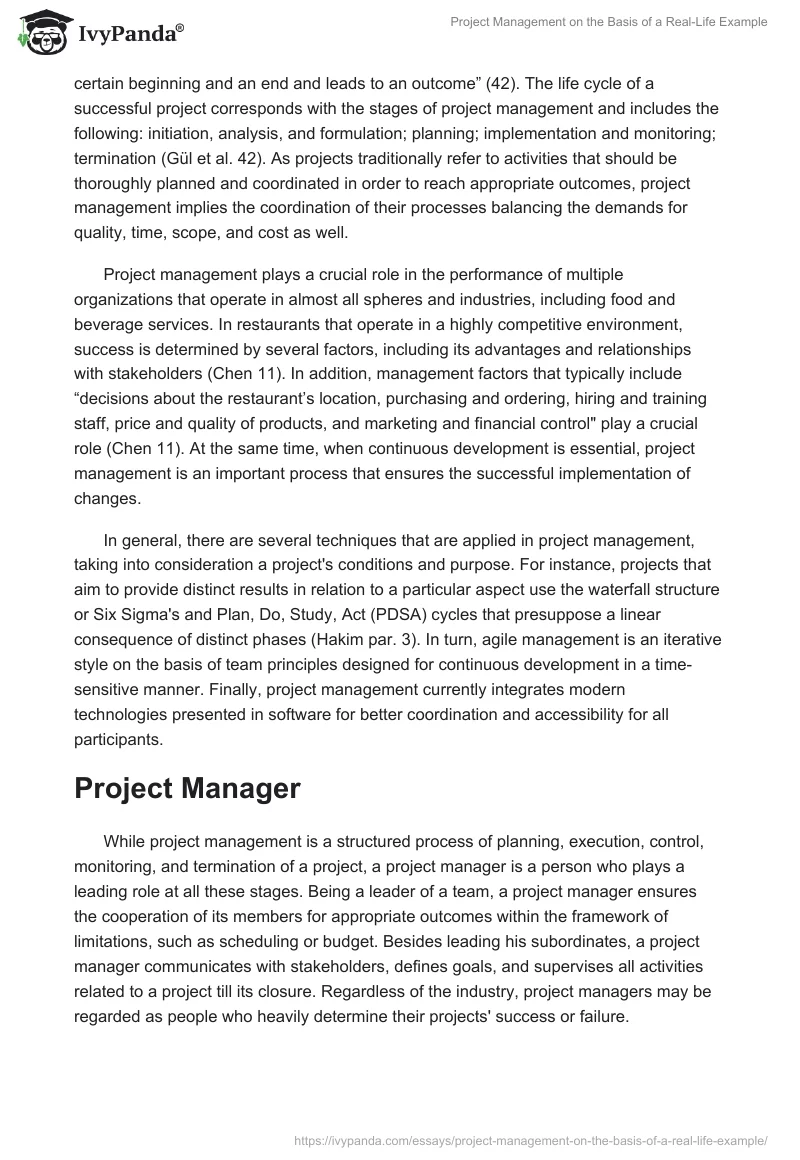 Project Management on the Basis of a Real-Life Example. Page 2