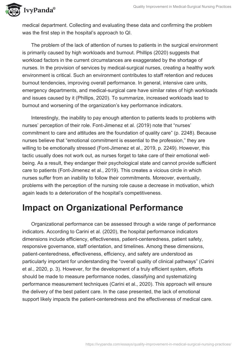 Quality Improvement in Medical-Surgical Nursing Practices. Page 2