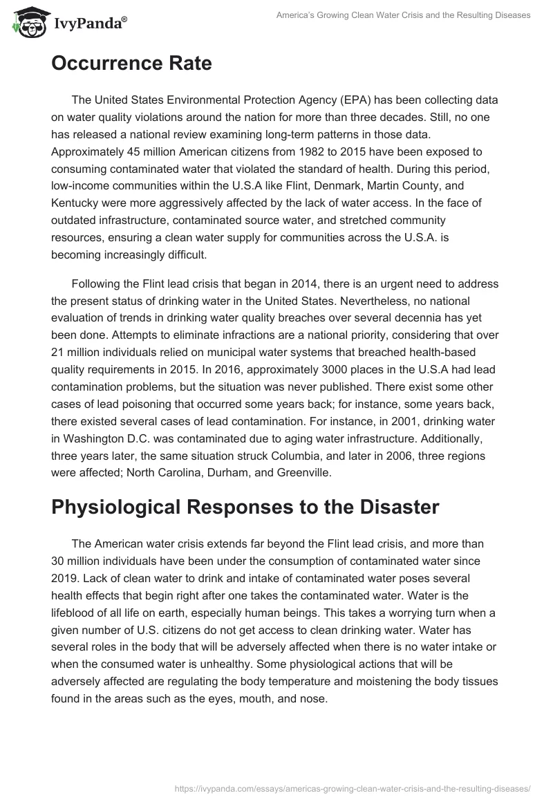 America’s Growing Clean Water Crisis and the Resulting Diseases. Page 2