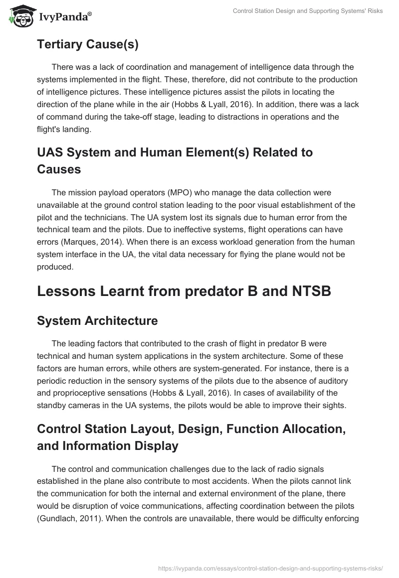 Control Station Design and Supporting Systems' Risks. Page 2