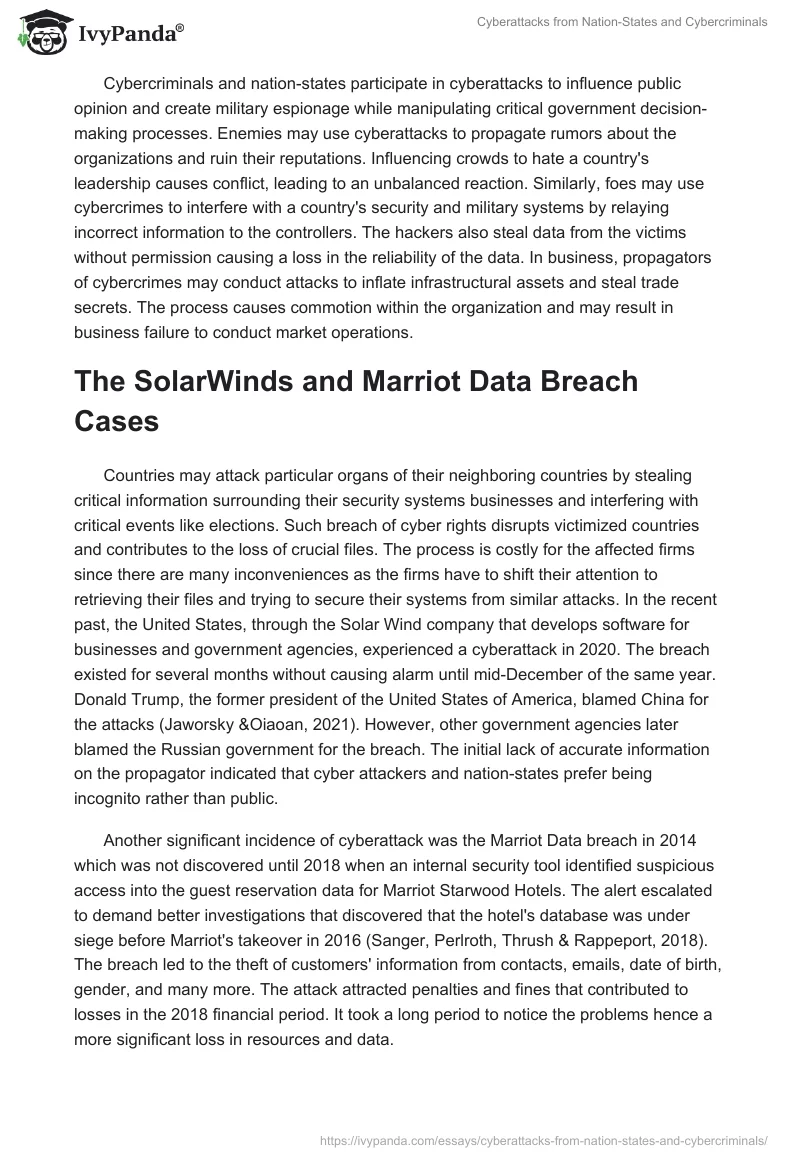 Cyberattacks from Nation-States and Cybercriminals. Page 2