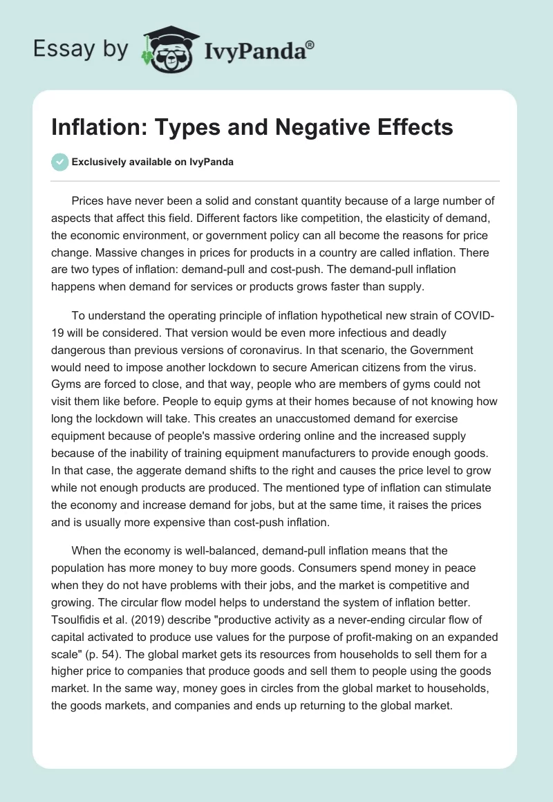 Inflation: Types and Negative Effects. Page 1