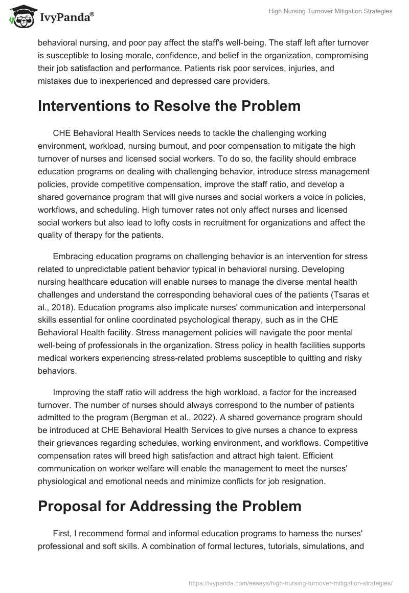 High Nursing Turnover Mitigation Strategies. Page 2