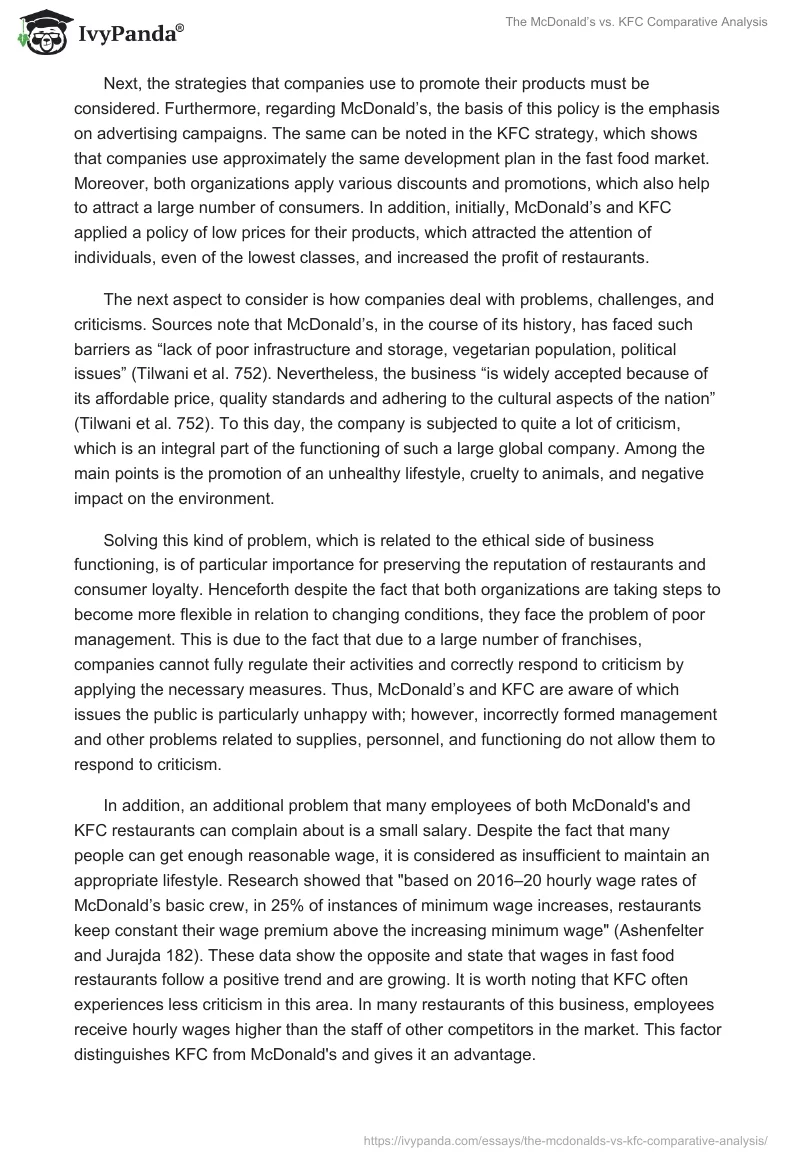 The McDonald’s vs. KFC Comparative Analysis. Page 2
