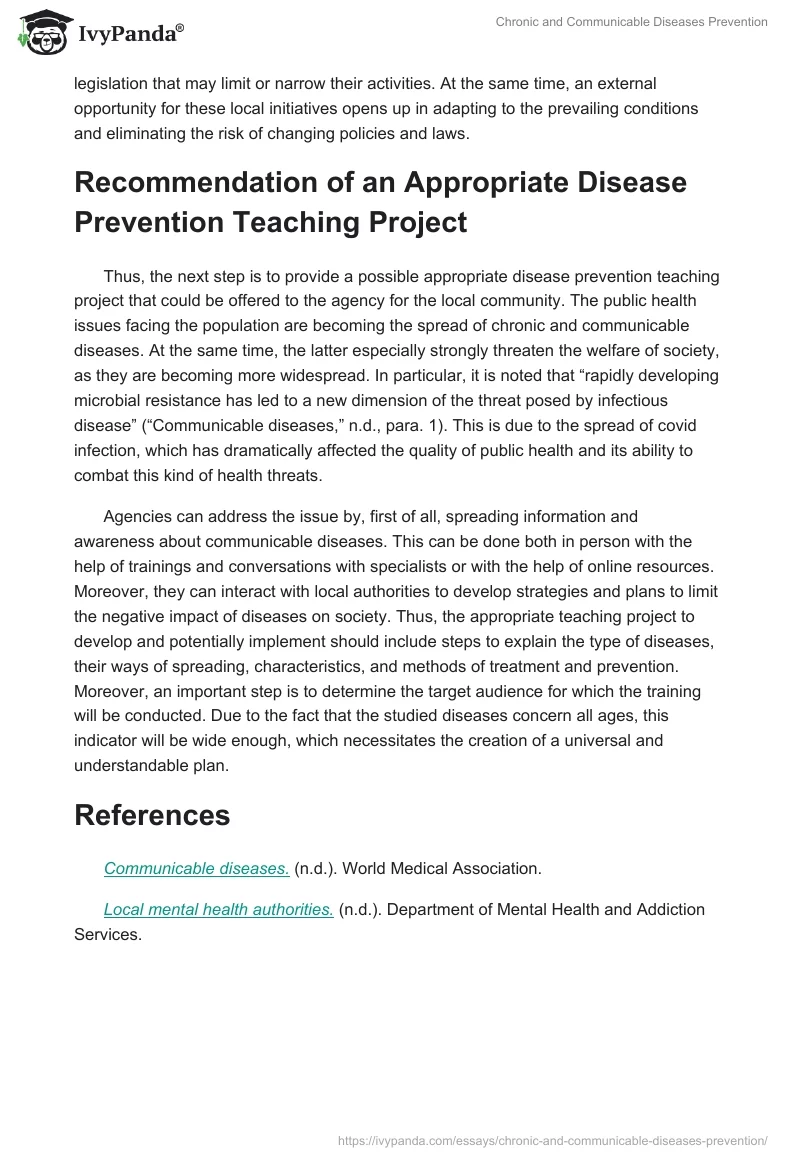 Chronic and Communicable Diseases Prevention. Page 2